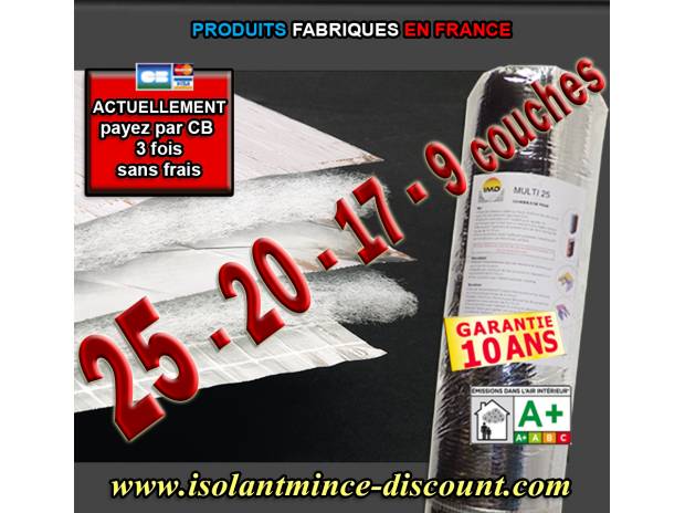Isolant mince multicouche 9 composants