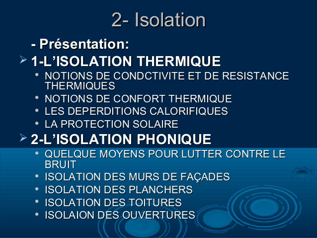 Exposé sur l'isolation thermique
