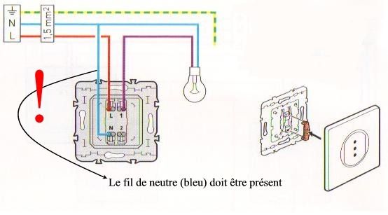 Schema bouton electrique avec voyant