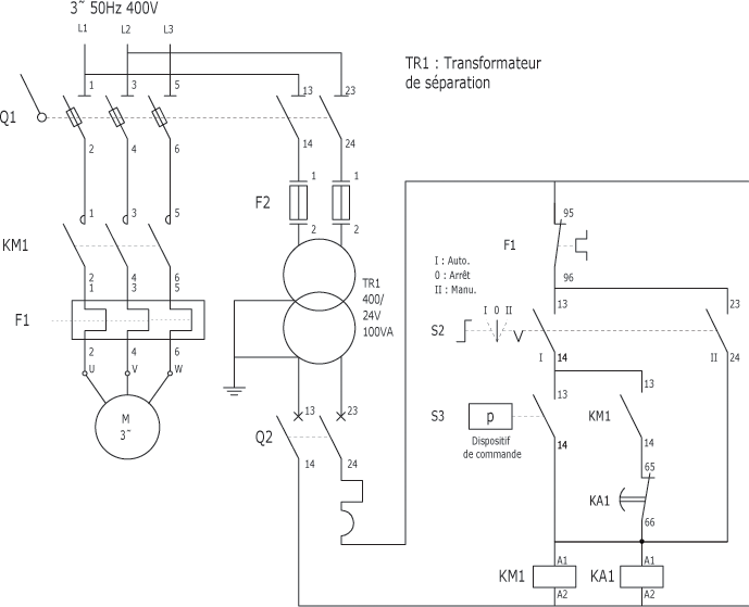 Schema electrique circuit de commande