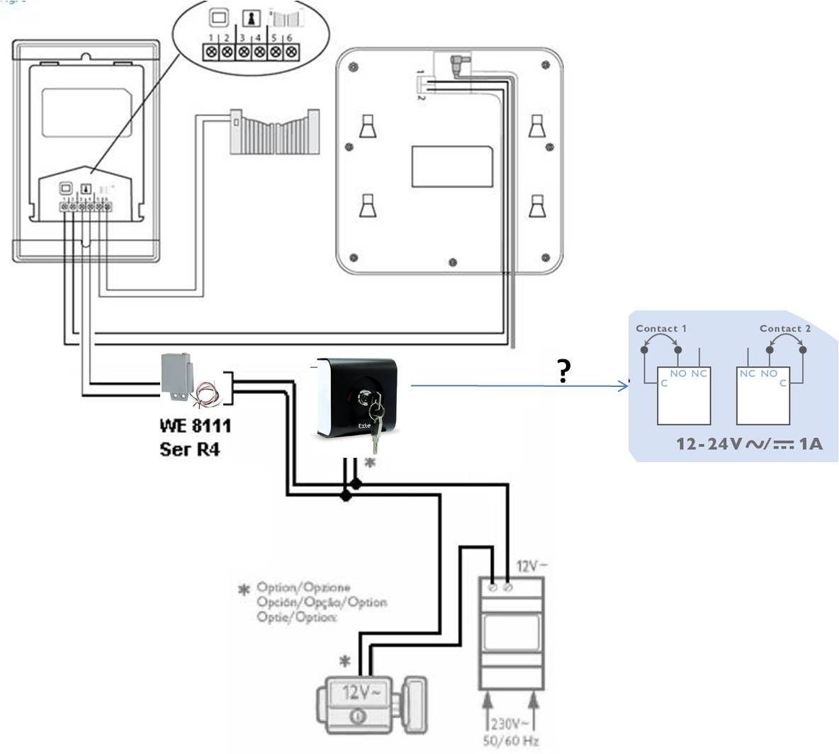 Schema de montage d'une gache electrique