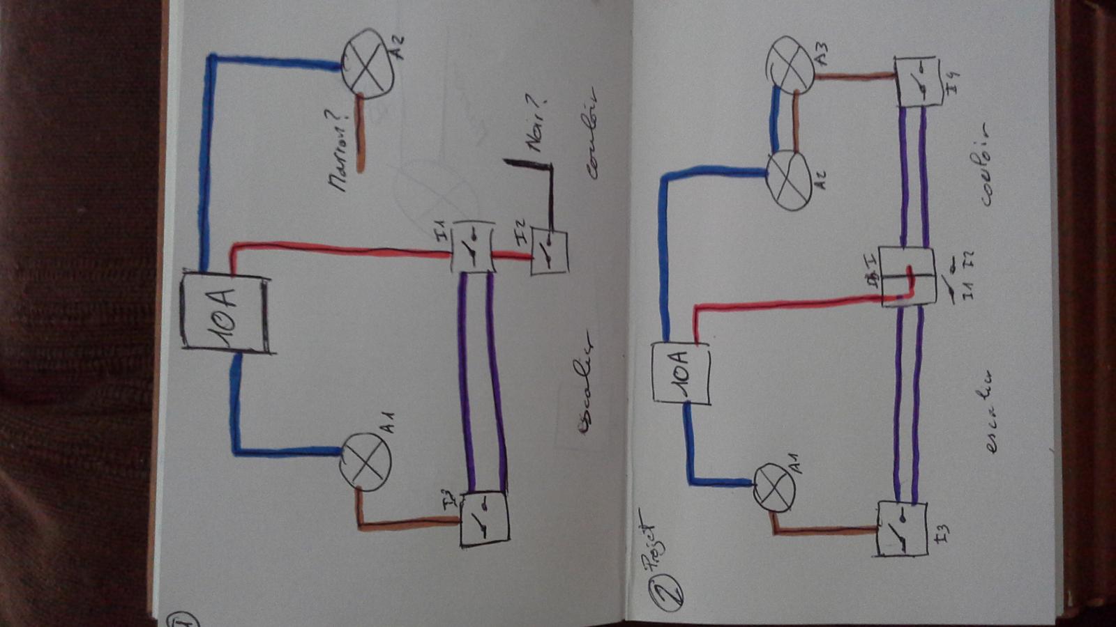 Schema electrique 3 interrupteur 1 lampe