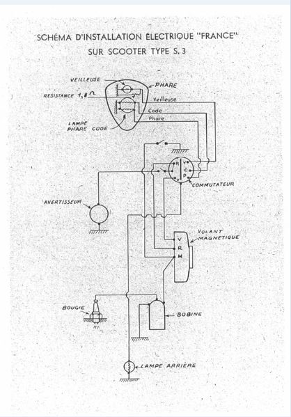 Schema electrique vespa acma 1955