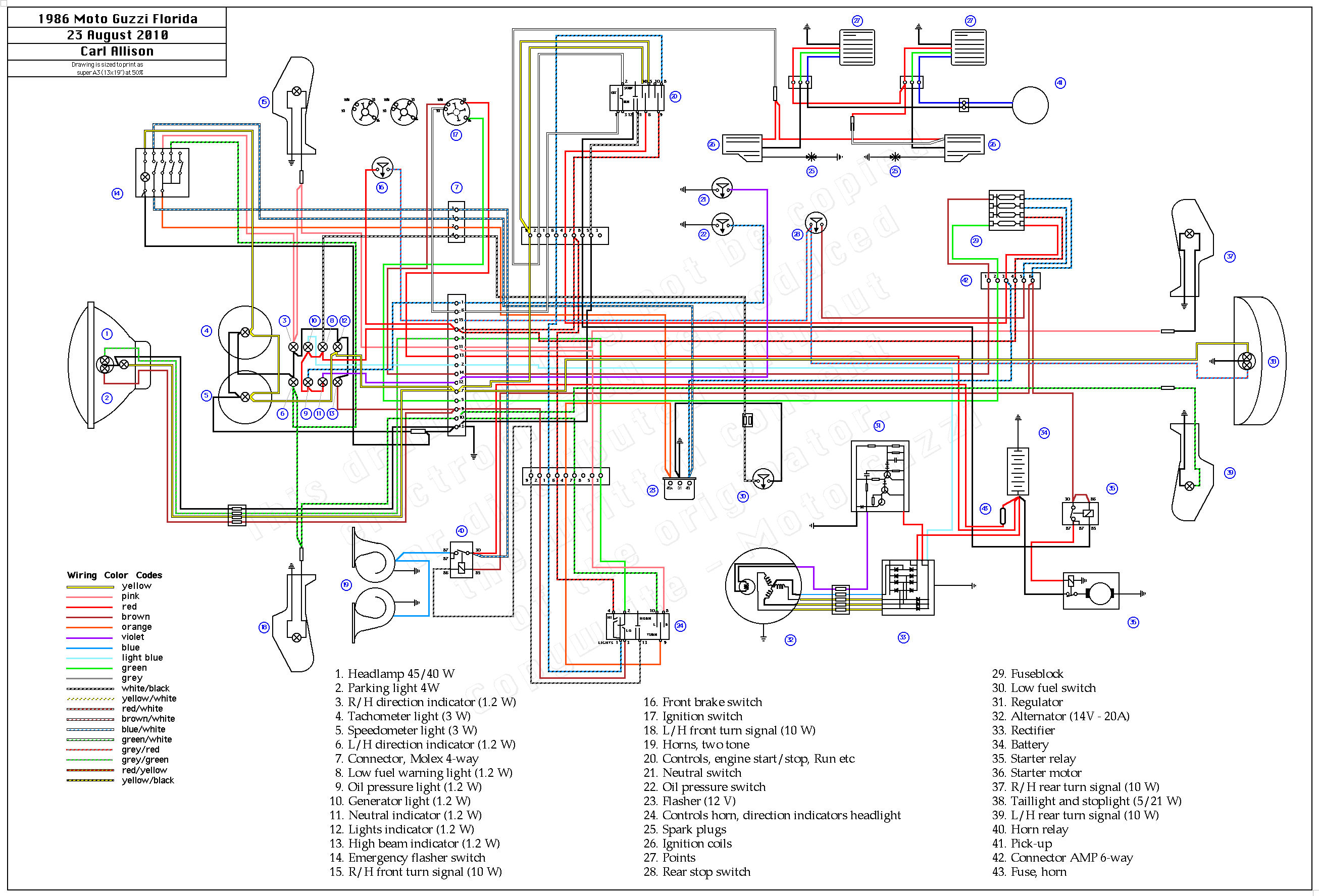 Schema electrique 125 shadow
