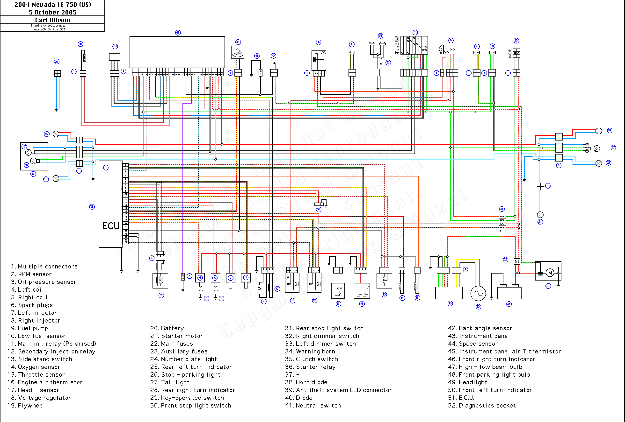 Schema electrique shadow 125