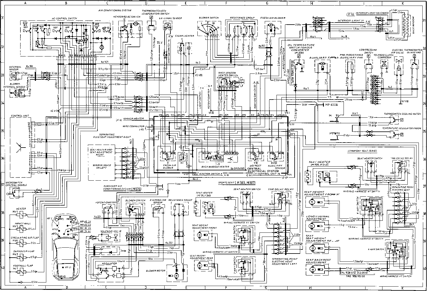 Schema electrique porsche 964