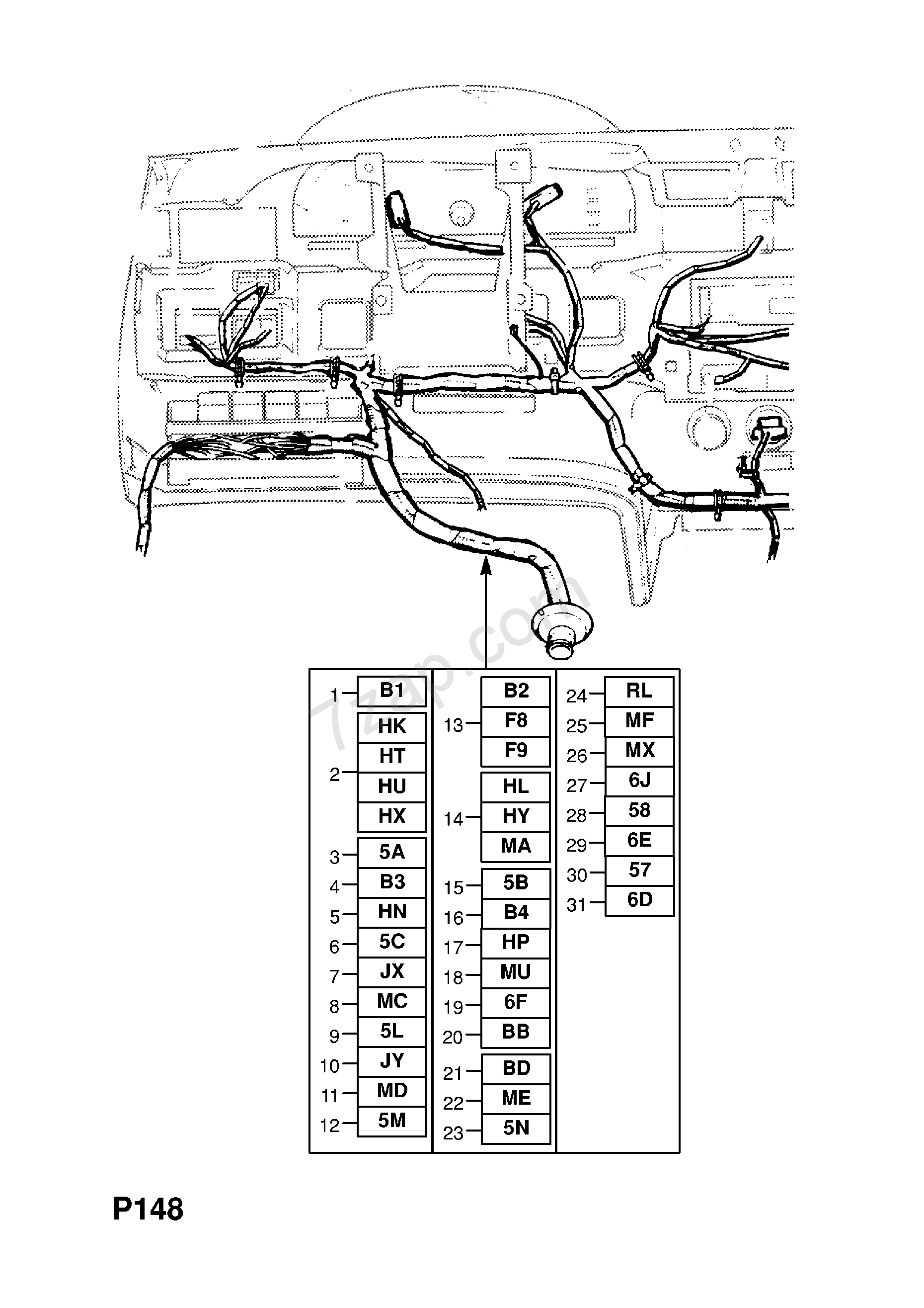 Schema faisceau electrique opel astra f