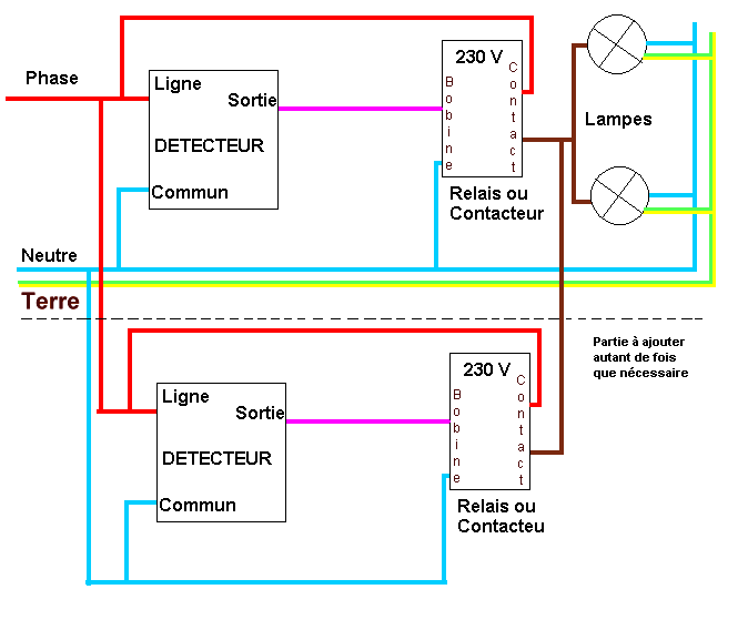 Schema electrique detecteur lumiere