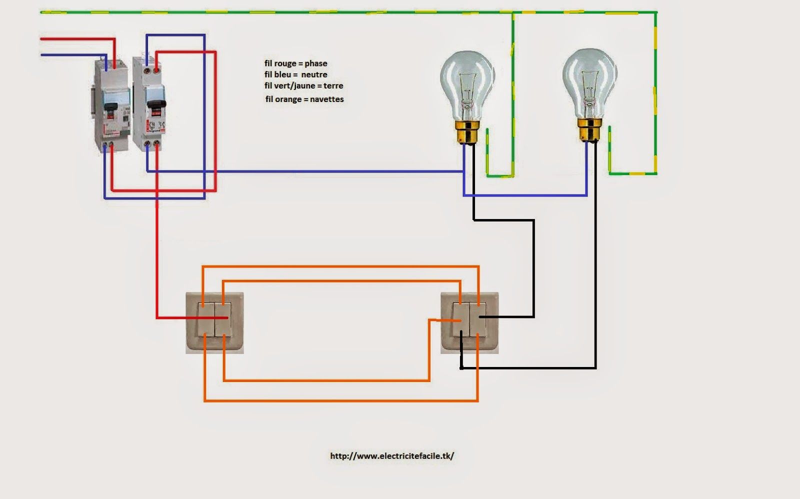 Schema installation electrique double va et vient