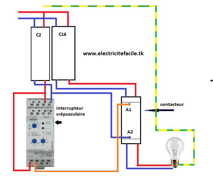 Schema electrique crépusculaire