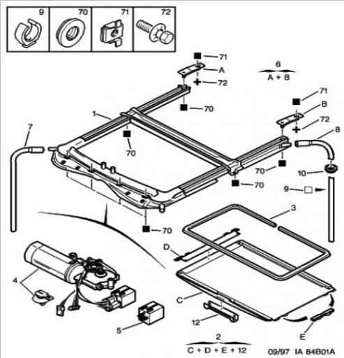 Schema electrique toit 206 cc