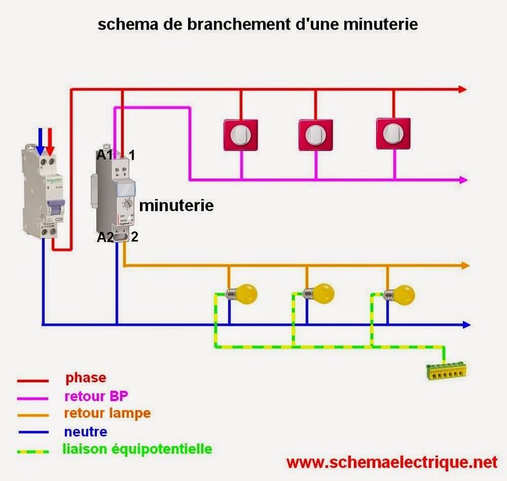 Schema electrique minuterie avec contacteur