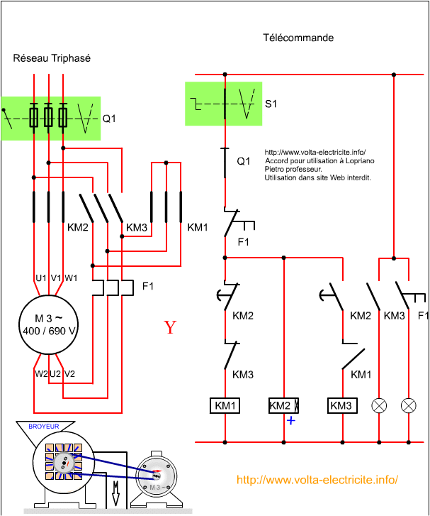 Schema electrique montage etoile-triangle