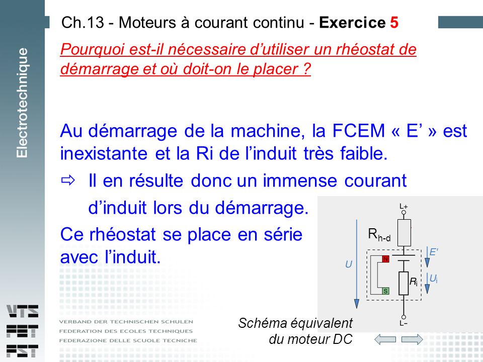 Schema electrique equivalent moteur courant continu
