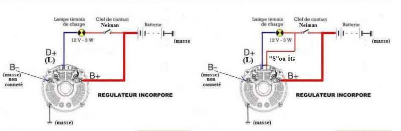 Schema electrique alternateur batterie