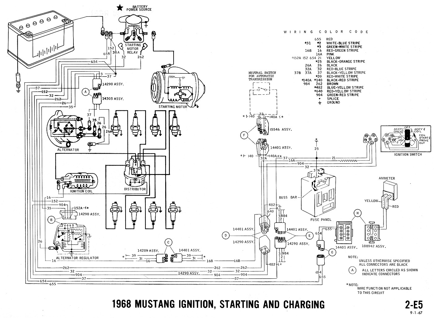 Schema electrique mustang 68