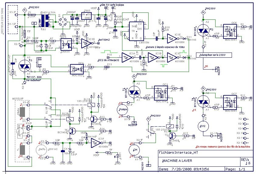 Schema electrique pressostat lave linge