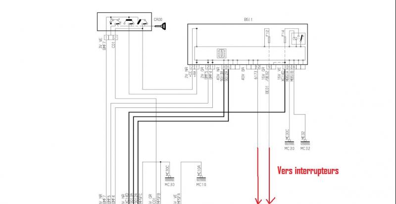 Schema electrique leve vitre c4