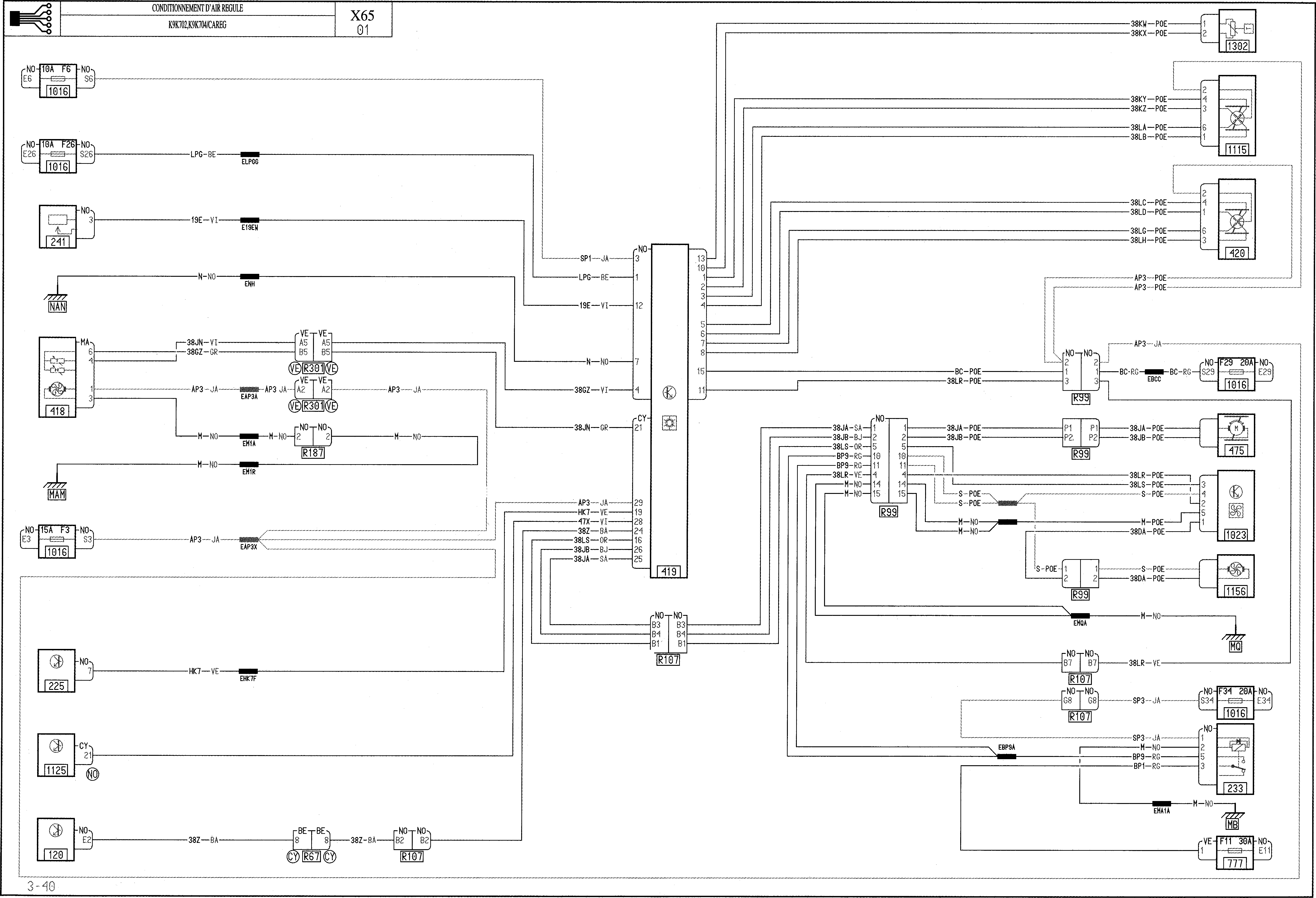 Schema electrique clim clio 2