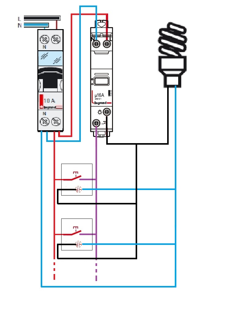 Schema electrique simple bouton poussoir