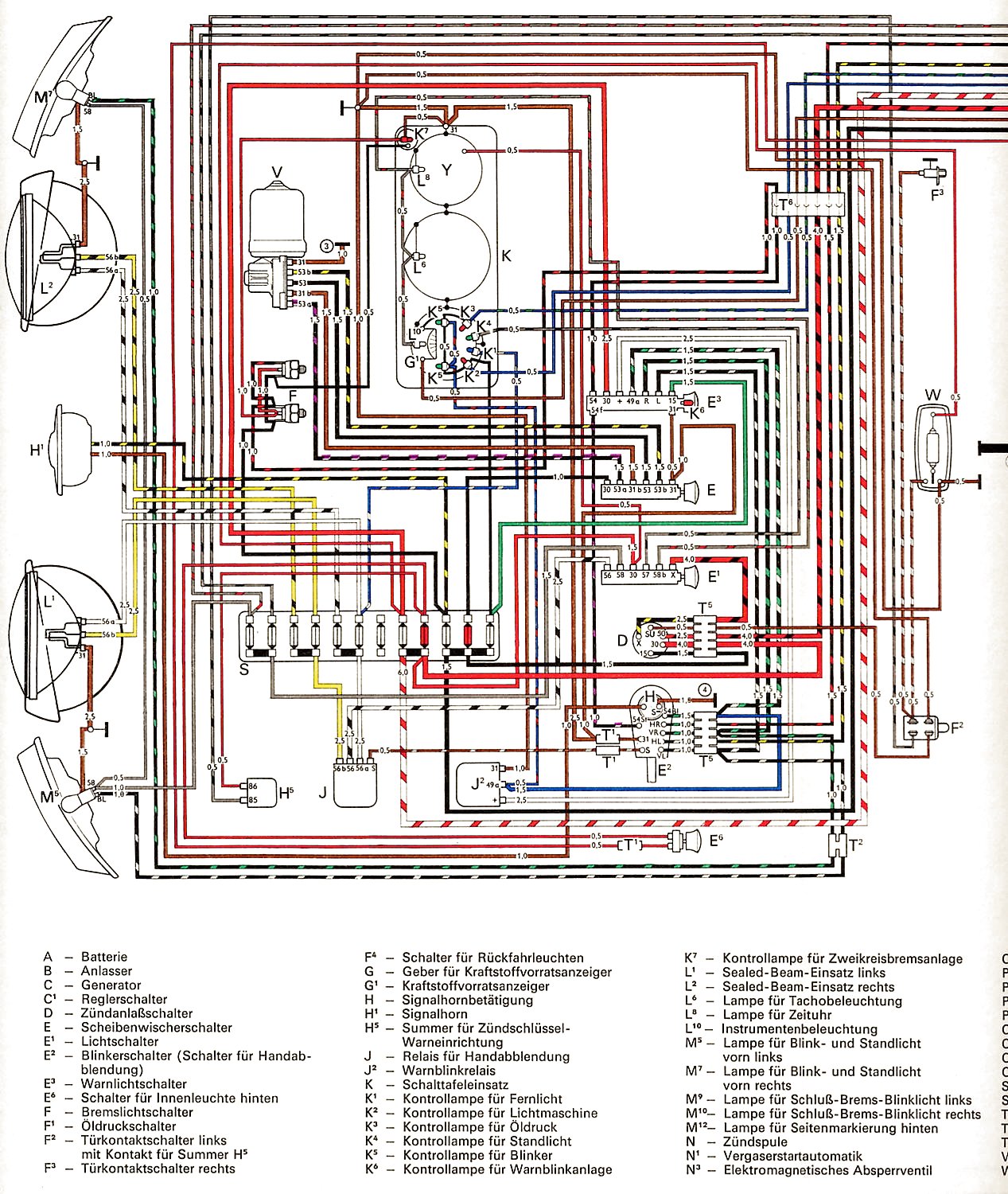 Schema electrique combi vw 1978