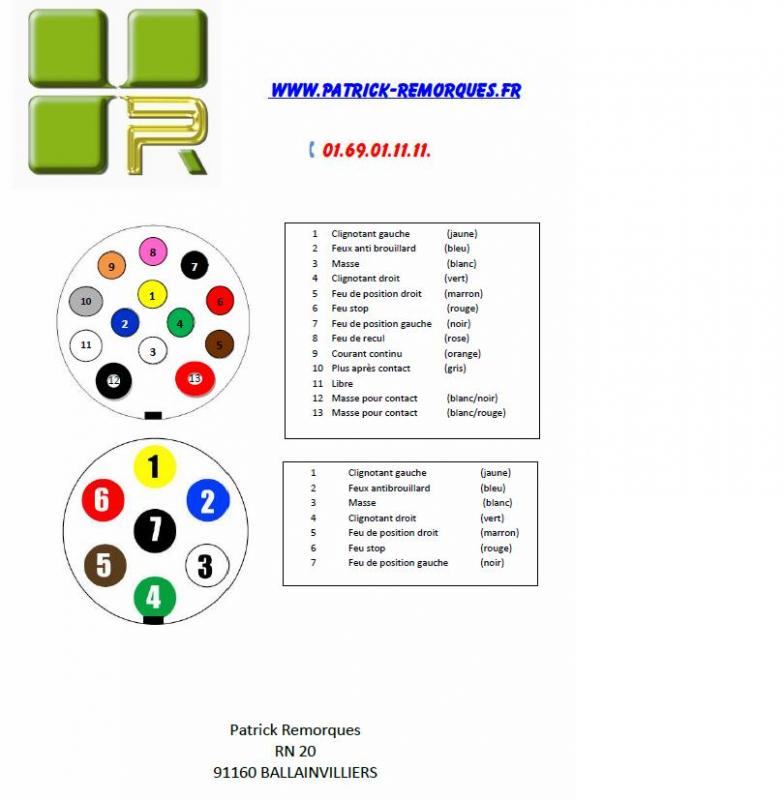 Schema electrique 7 broches