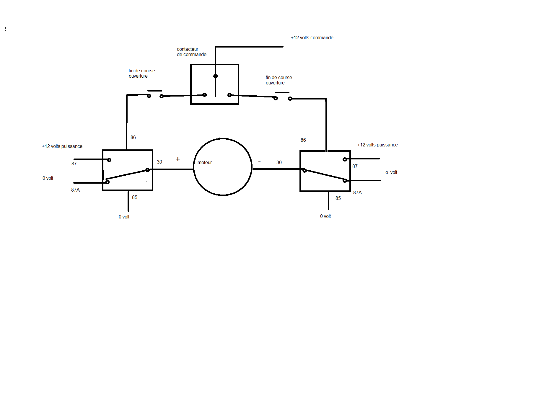Schema moteur electrique avec fin de course