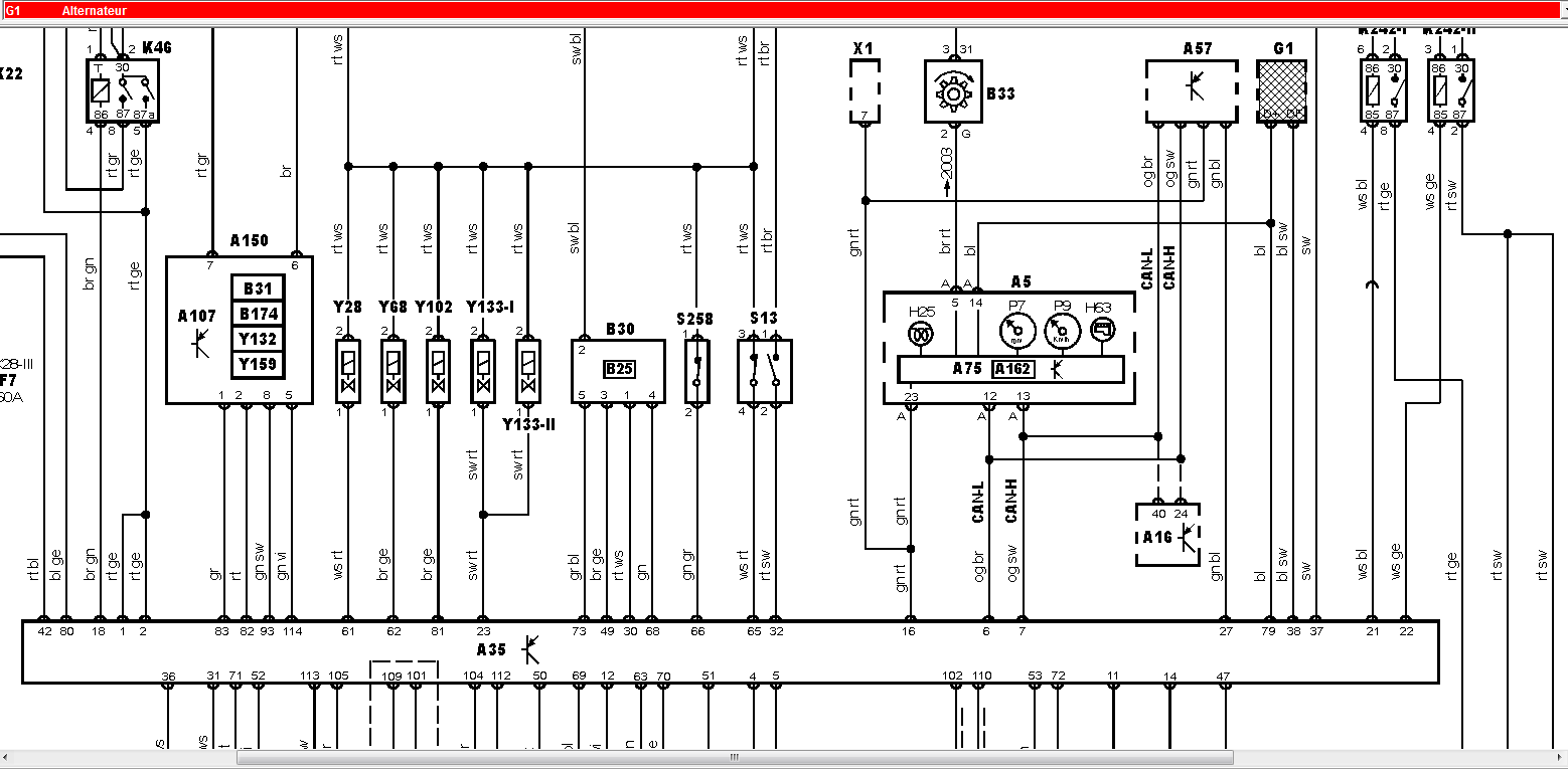 Schema electrique audi a4 b5 alternateur