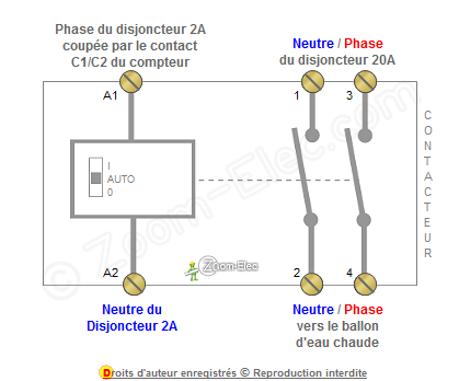 Schema electrique relais chauffe eau
