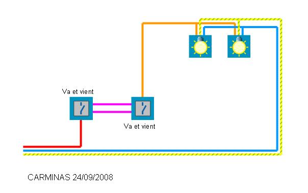 Schema electrique avec deux lampes