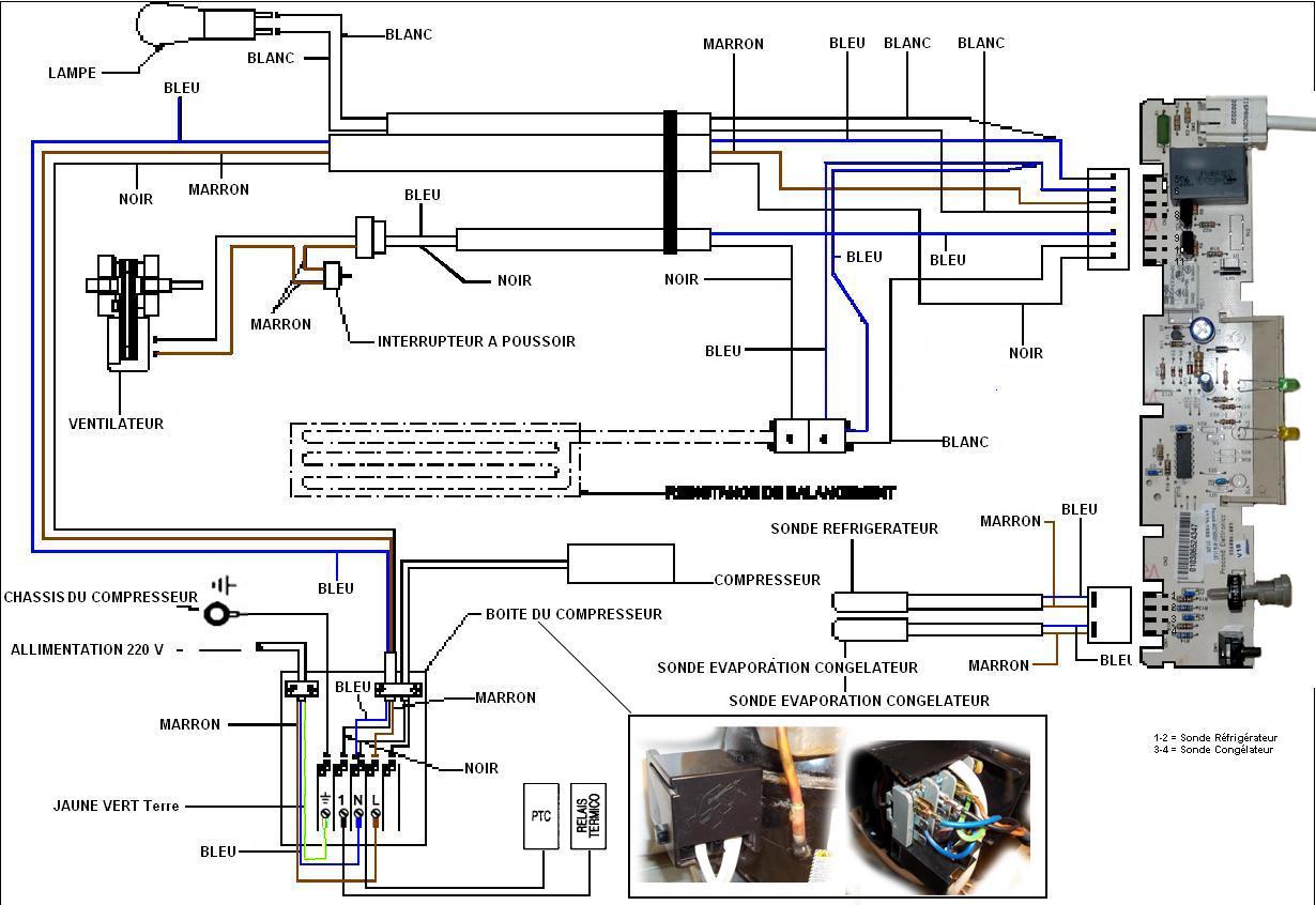 Schema electrique congelateur vedette