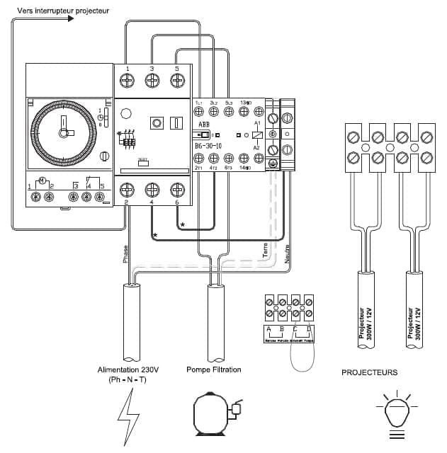 Schema electrique coffret piscine desjoyaux