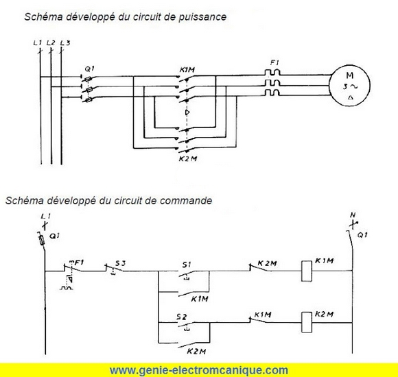 Schema electrique moteur 2 sens de rotation