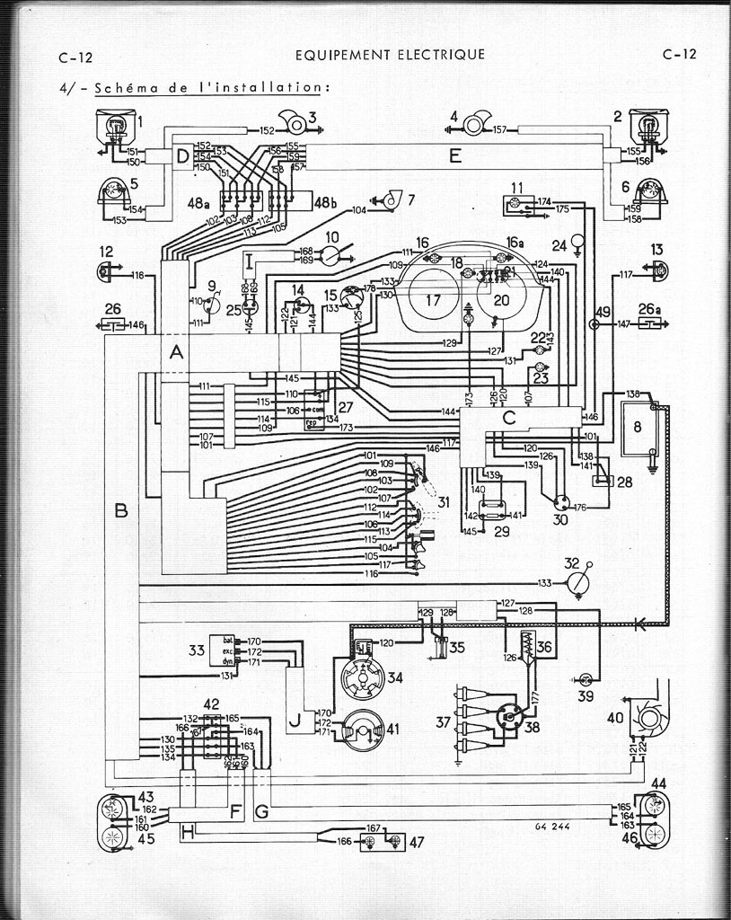 Schema electrique renault 8 gordini