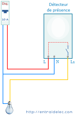 Schema electrique avec 2 detecteur de mouvement