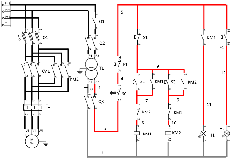 Schema electrique 2 sens de rotation