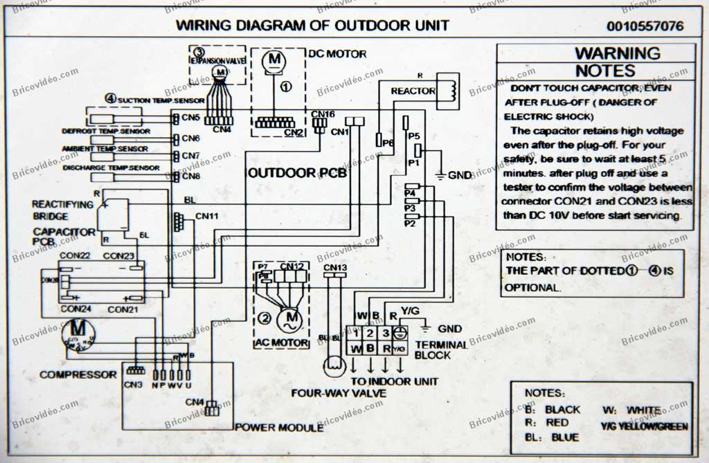 Schema electrique pour climatisation reversible