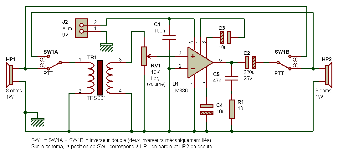 Schema electrique d un interphone