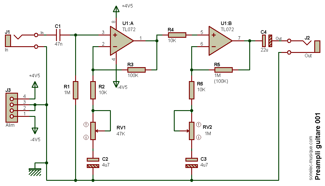 Schéma électrique guitare électrique