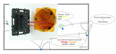 Schema electrique de bouton poussoir
