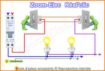 Schéma d'un va et vient electrique