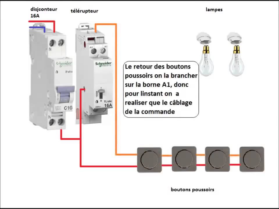 Schema electrique pour un telerupteur