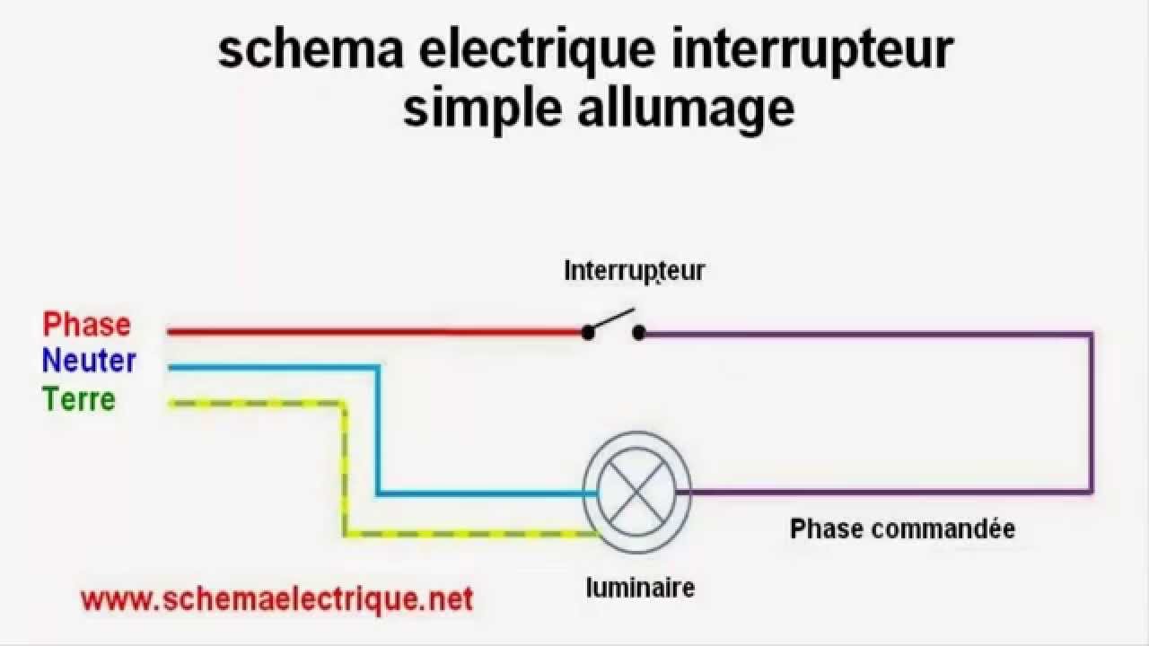 Schema pose interrupteur electrique