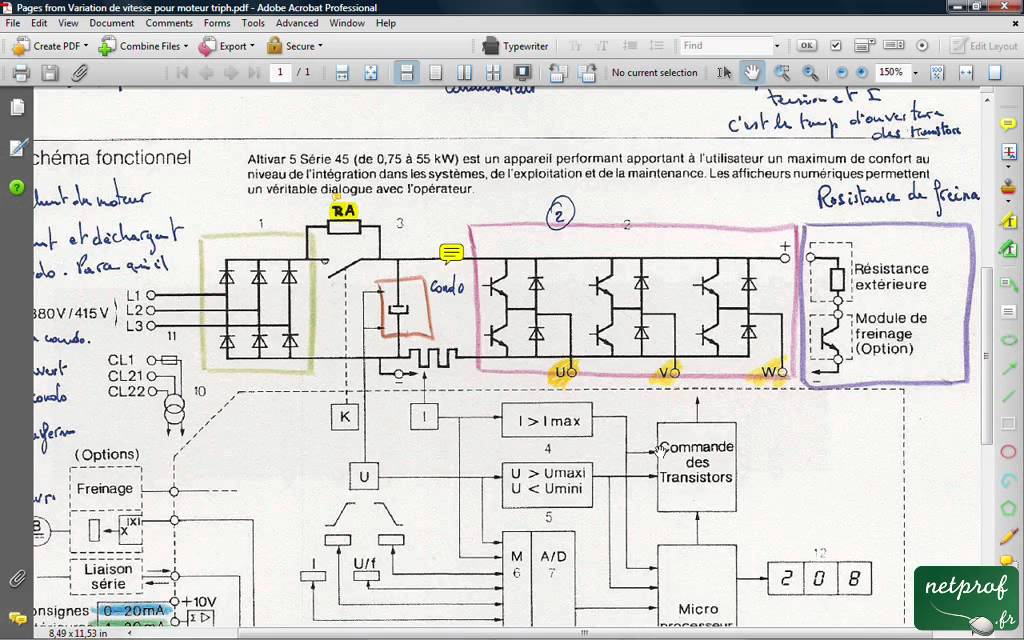 Schema electrique pour variateur de vitesse