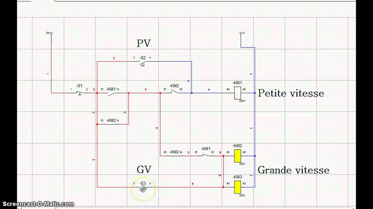 Schema electrique d'un moteur a deux vitesse