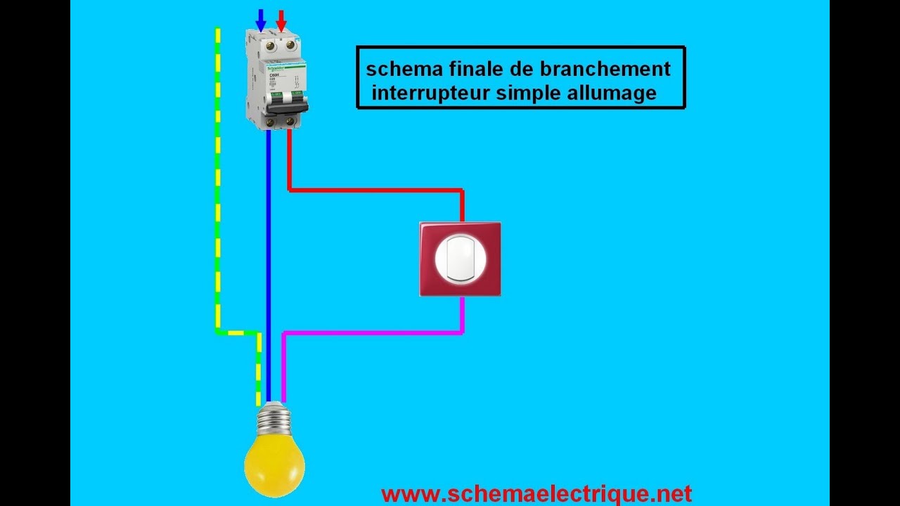 Schema electrique pour interrupteur simple
