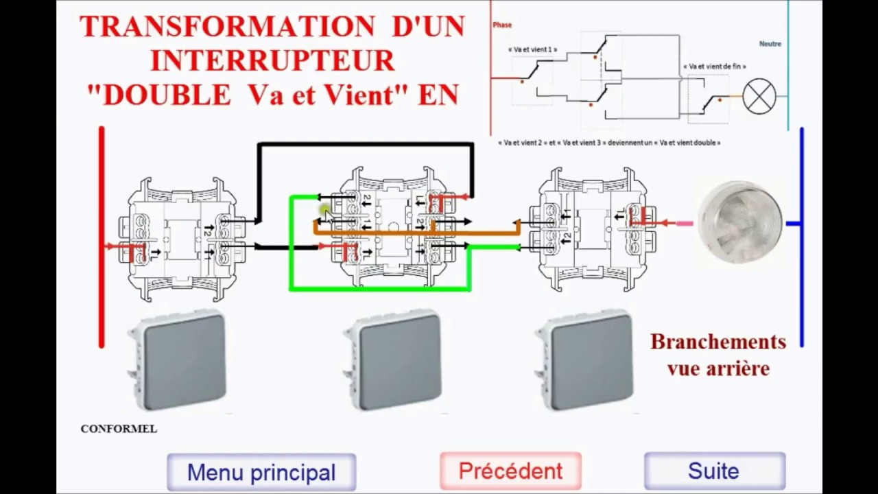 Schema electrique d'un va et vient avec 2 lampes
