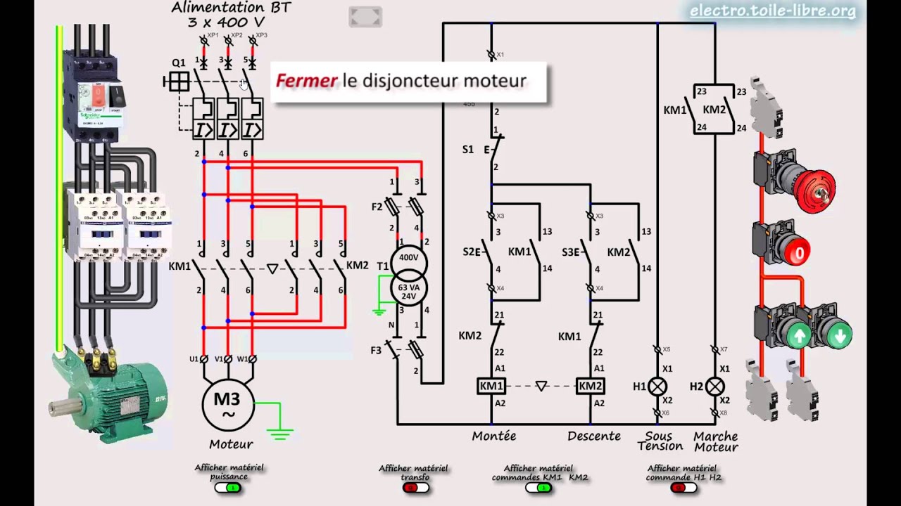 Schema de cablage electrique moteur asynchrone