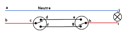 Schema electrique avec trois va et vient