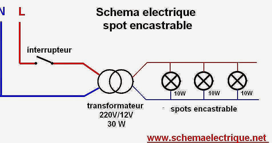 Schema electrique spot cuisine